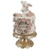 Clayre & Eef Decorazione Torta Ø 18x32 cm Bianco Rosa Oro Decorazione Pasquale