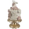 Clayre & Eef Decorazione Torta Ø 18x32 cm Bianco Rosa Oro Decorazione Pasquale