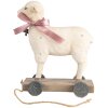 Figura decorativa Clayre & Eef Pecora stile country in poliresina beige marrone 17x9x20 cm
