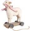 Figura decorativa Clayre & Eef Pecora stile country in poliresina beige marrone 17x9x20 cm