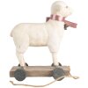Figura decorativa Clayre & Eef Pecora stile country in poliresina beige marrone 17x9x20 cm