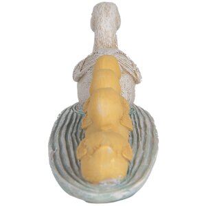 Clayre & Eef 6PR5472 Decorazione Anatre Bianco Giallo 26x6x7 cm Stile Country