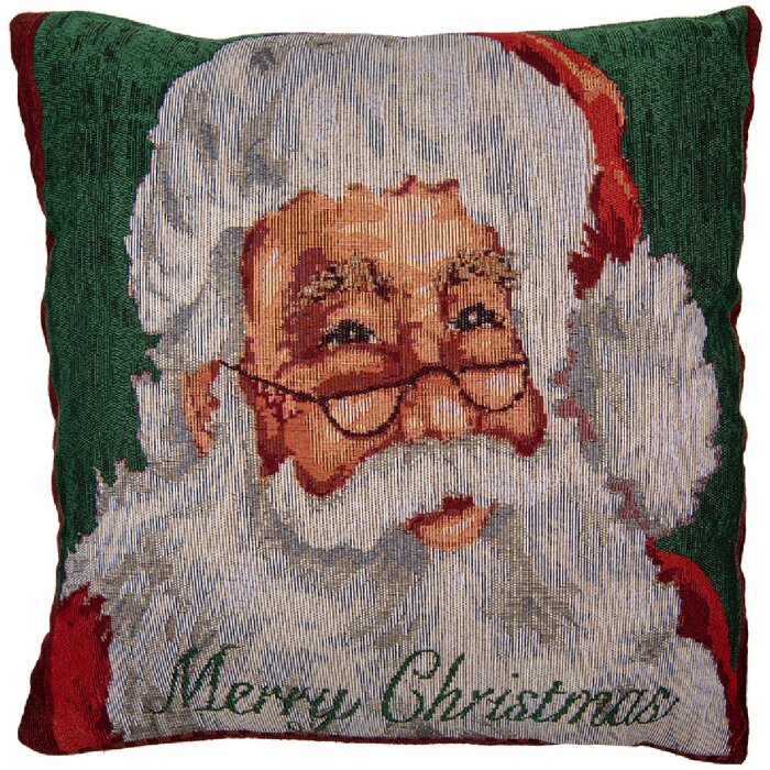 Clayre & Eef KT021.377 Copricuscino Rosso Bianco 44x44 cm Santa Country Style