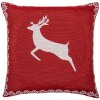 Clayre & Eef KT021.383 Copricuscino 44x44 cm Rosso Bianco Motivo renne