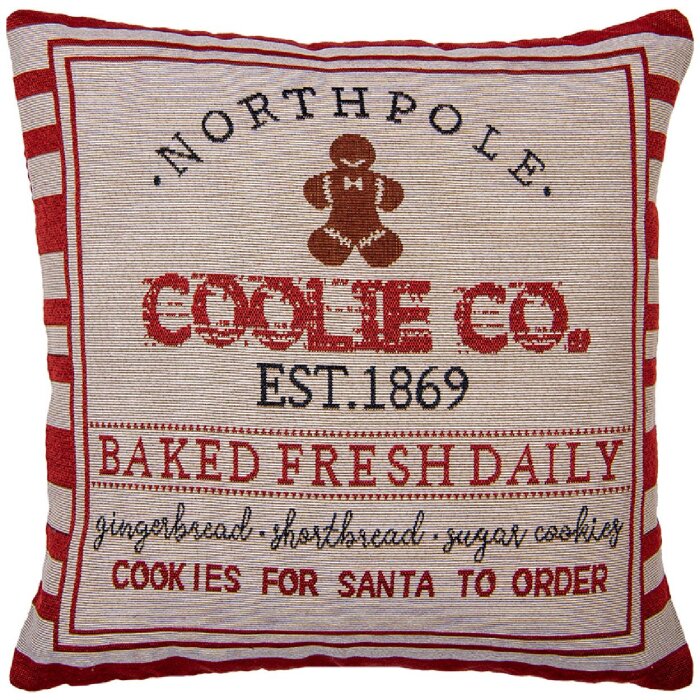 Clayre & Eef KT021.386 Copricuscino Beige Rosso 44x44 cm Stile Country
