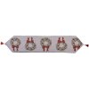 Clayre & Eef KT065.010 Runner da tavola 33x180 cm Beige Rosso con motivo a ghirlanda
