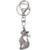 Juleeze JZKC0185 Ciondolo portachiavi motivo gatto color argento 3x2x5 cm
