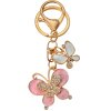 Juleeze JZKC0186 Portachiavi strass farfalla color oro 4x1x3 cm