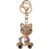 Juleeze JZKC0190 Portachiavi gatto su scooter oro viola 4x2x6 cm