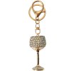 Juleeze JZKC0195 Portachiavi vetro vino design oro argento 3x2x6 cm