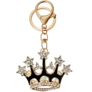 Juleeze JZKC0199 Portachiavi corona design strass oro...