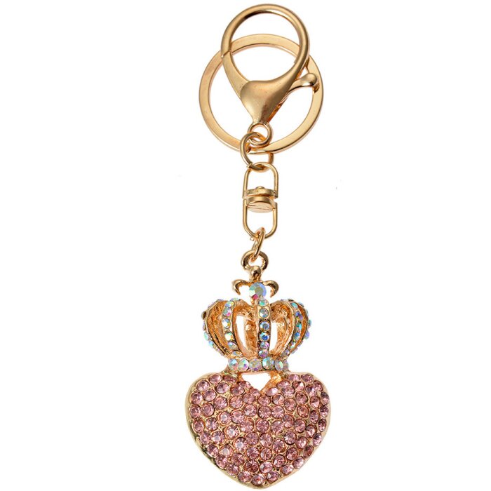 Juleeze JZKC0200 Portachiavi oro rosa con strass 3x2x5 cm