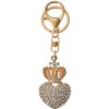 Juleeze JZKC0201 Portachiavi oro cuore corona strass 3x2x5 cm
