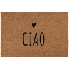 Clayre & Eef MC258 Tappeto per porta in fibra di cocco 60x40 cm scritta CIAO marrone