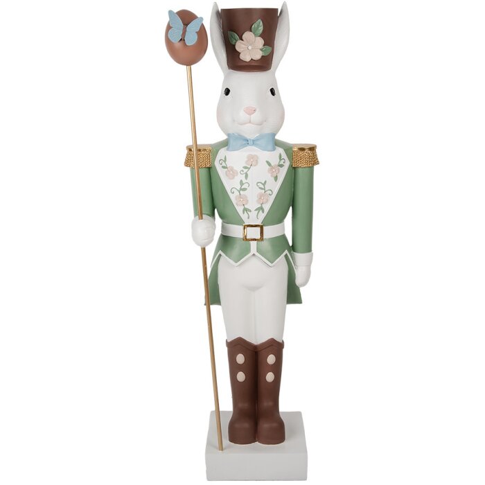Clayre & Eef Coniglio decorativo stile country 96 cm Bianco Verde Ossido di Magnesio