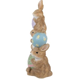 Clayre & Eef figurina decorativa coniglio con uova di...