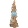 Clayre & Eef figurina decorativa coniglio con uova di Pasqua 72 cm marrone rosa blu verde