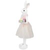 Clayre & Eef Decorazione Coniglio Bianco Rosa 20x17x76 cm Decorazione pasquale in poliresina