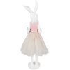 Clayre & Eef Decorazione Coniglio Bianco Rosa 20x17x76 cm Decorazione pasquale in poliresina