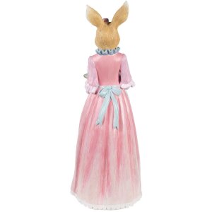 Clayre & Eef Decorazione Coniglio Beige Rosa 22x20x58 cm Figurina di Pasqua in poliresina