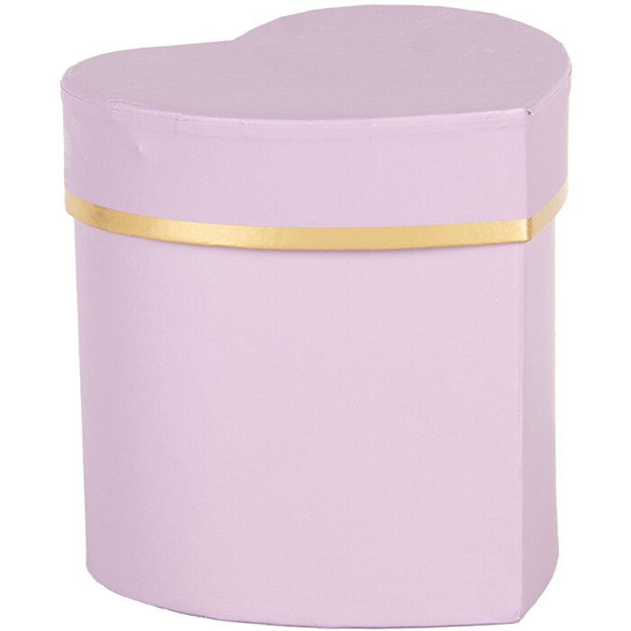 Clayre & Eef 66024PA Scatola regalo Cuore viola oro 10x10x10 cm