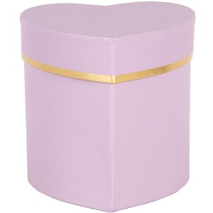 Clayre & Eef 66024PA Scatola regalo Cuore viola oro 10x10x10 cm