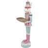 Coniglio decorativo Clayre & Eef in poliresina bianco rosa verde 9x8x25 cm