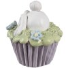 Clayre & Eef 6PR5169 Coniglio decorativo Bianco Viola Verde Ø11x12cm Poliresina