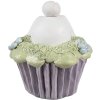 Clayre & Eef 6PR5169 Coniglio decorativo Bianco Viola Verde Ø11x12cm Poliresina