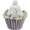 Clayre & Eef 6PR5169 Coniglio decorativo Bianco Viola Verde Ø11x12cm Poliresina