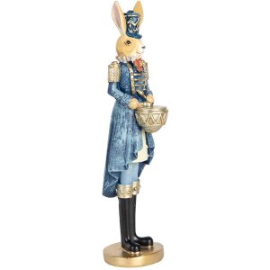 Coniglio decorativo Clayre & Eef Blu Oro 5x5x18 cm...