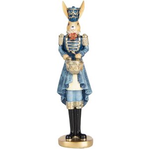 Coniglio decorativo Clayre & Eef Blu Oro 5x5x18 cm...