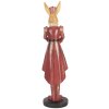 Coniglio decorativo Clayre & Eef 48 cm Beige Rosso Decorazione pasquale in poliresina Stile country