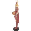Coniglio decorativo Clayre & Eef 48 cm Beige Rosso Decorazione pasquale in poliresina Stile country