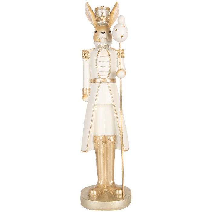 Clayre & Eef Coniglio decorativo Beige Oro 47 cm Decorazione pasquale stile country