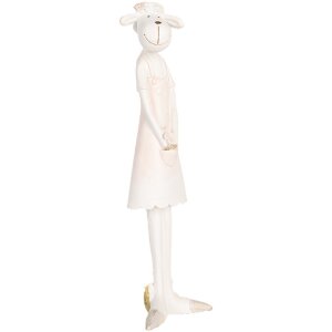 Pecora decorativa Clayre & Eef Bianco Rosa 6x4x17 cm...