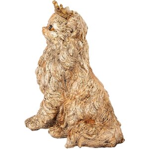 Gatto decorativo Clayre & Eef con corona Beige...