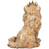 Gatto decorativo Clayre & Eef con corona Beige 23x19x28 cm Aspetto vintage