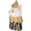 Clayre & Eef Busto decorativo di gatto in poliresina bianco nero oro 12x10x18 cm