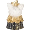 Clayre & Eef Busto decorativo di gatto in poliresina bianco nero oro 12x10x18 cm