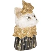 Clayre & Eef Busto decorativo di gatto in poliresina bianco nero oro 12x10x18 cm