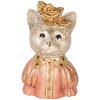 Clayre & Eef 6PR5077 Decorazione Busto Gatto 12x9x18 cm Bianco Rosa Oro