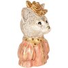 Clayre & Eef 6PR5077 Decorazione Busto Gatto 12x9x18 cm Bianco Rosa Oro