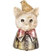 Clayre & Eef 6PR5079 Decorazione Busto Gatto 11x9x18 cm Bianco Nero Oro