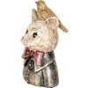 Clayre & Eef 6PR5079 Decorazione Busto Gatto 11x9x18 cm Bianco Nero Oro