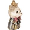 Clayre & Eef 6PR5079 Decorazione Busto Gatto 11x9x18 cm Bianco Nero Oro