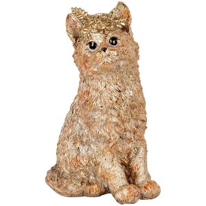 Gatto decorativo Clayre & Eef Beige 16x14x25 cm in...