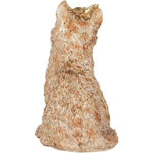 Gatto decorativo Clayre & Eef Beige 16x14x25 cm in poliresina stile country