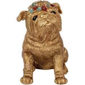 Clayre & Eef cane decorativo oro 29x17x29 cm in...