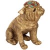 Clayre & Eef cane decorativo oro 29x17x29 cm in poliresina stile country eleganza